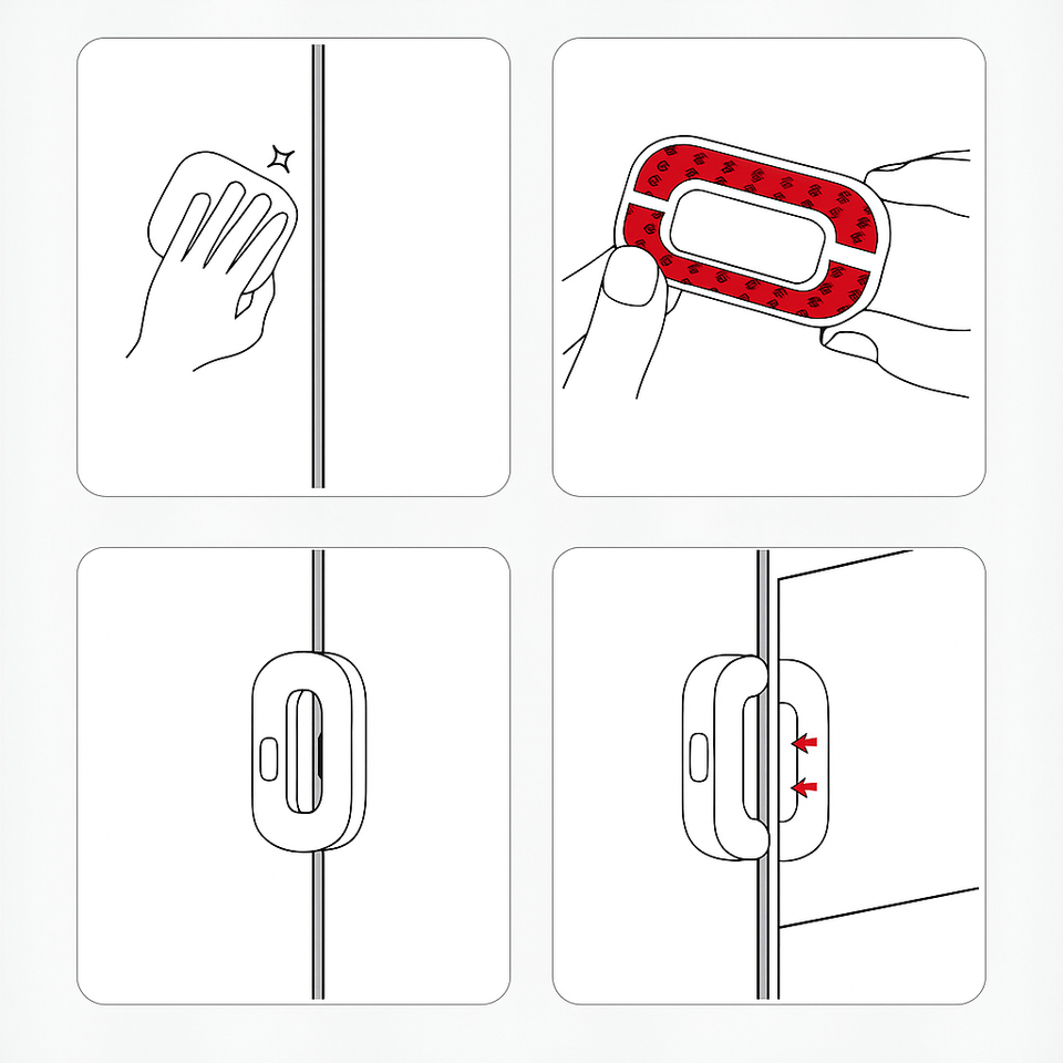 Child Safety Refrigerator Lock | Double Button | Baby Proof | White & Grey