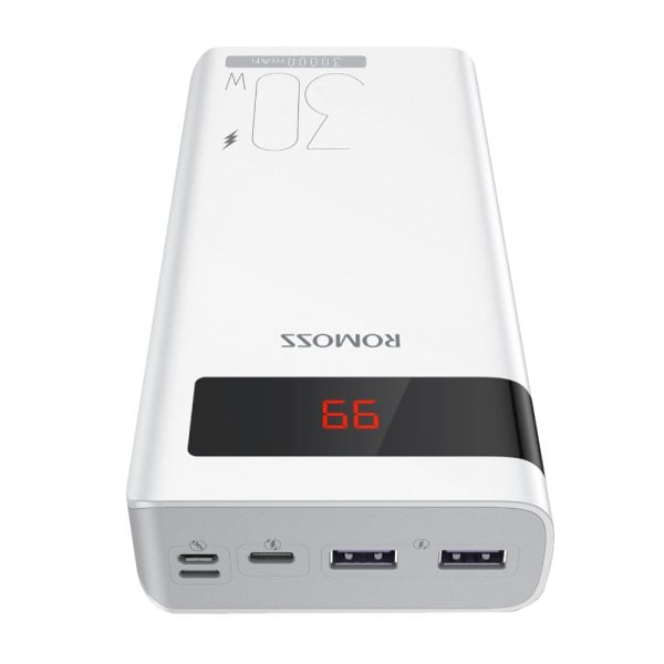 ROMOSS Sense 8P+ 30000mAh Power Bank | 18W Fast Charging | Triple Input & Output | Digital Display
