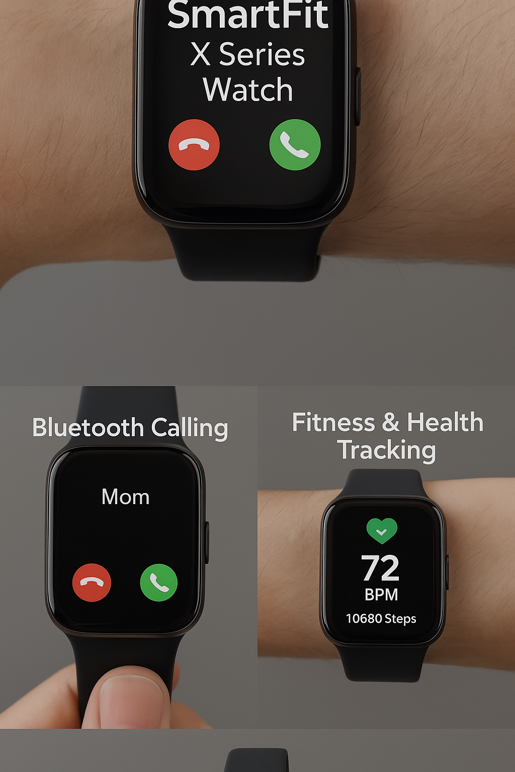 SmartFit Call & Fitness Watch – Waterproof, Stylish & Affordable