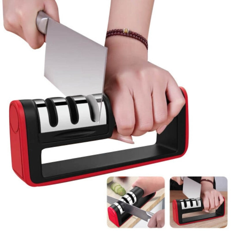 3-in-1 Kitchen Tool Set | Multi-Stage Blade Sharpening Tool with Ceramic Peeler & Easy-Grip Handle"