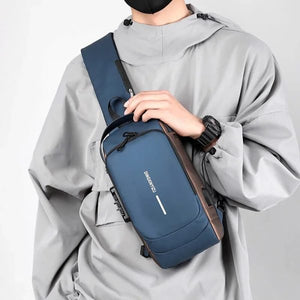 Men Anti Theft Chest Bag Shoulder Usb Charging Crossbody Package School Short Trip Messengers Gym Men’s Sling Sports (random Color)
