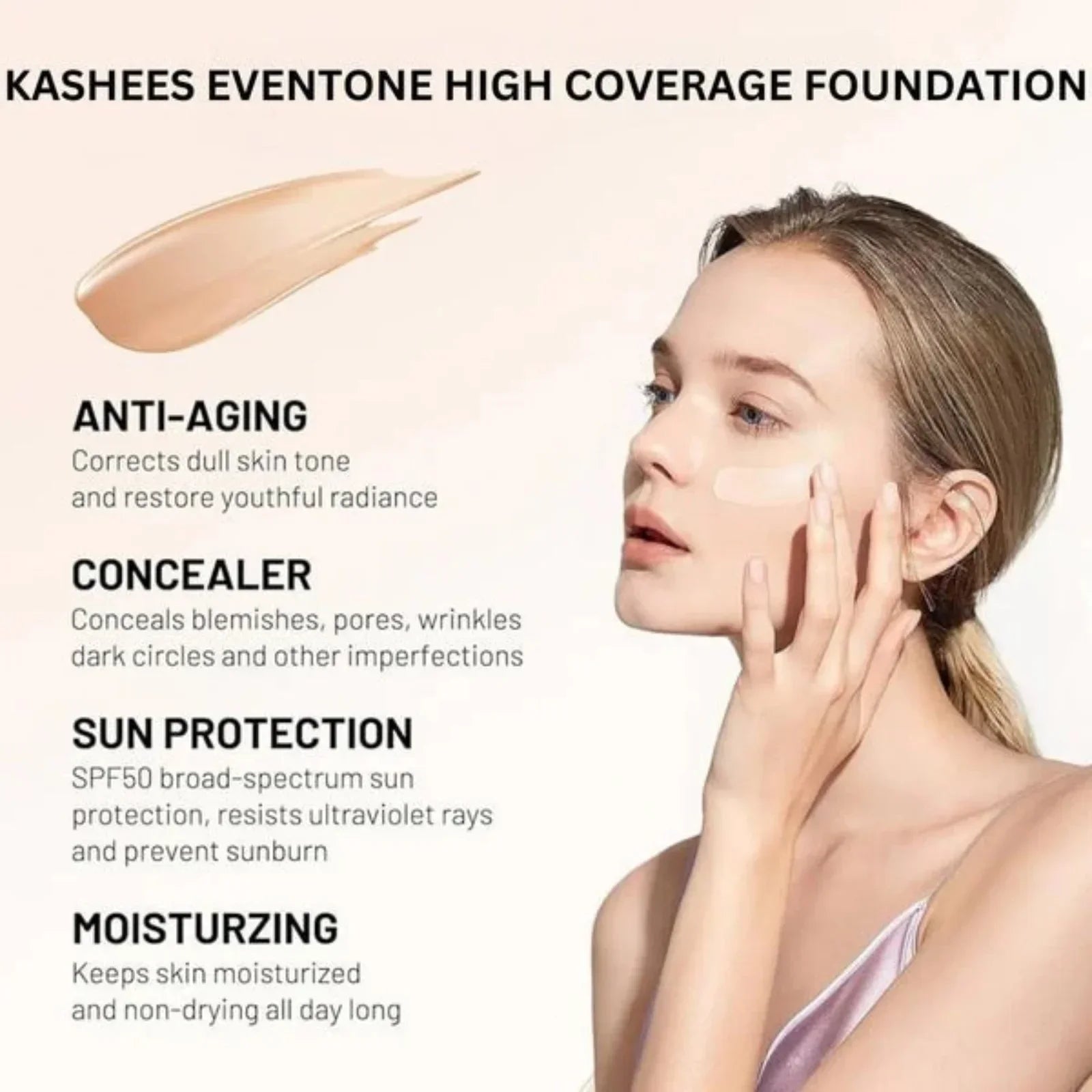 Kashees Eventone Liquid Foundation | High Coverage | 30ml