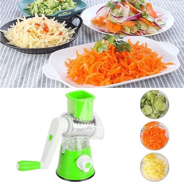 Tabletop Drum Grater | Manual Vegetable Cutter Slicer & Grater | Multi-functional Kitchen Gadget ( Random Color )